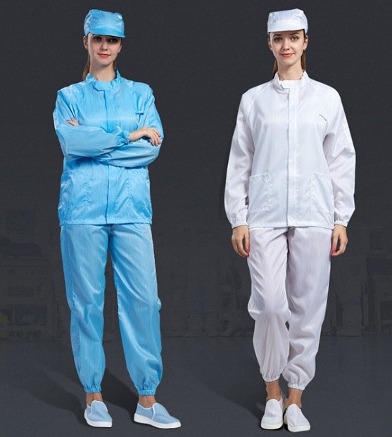 Đồng Phục Phòng Sạch Quần Áo Rời Vải Polyester Carbon 1 Đồng phục phòng sạch rời chất đạt tiêu chuẩn