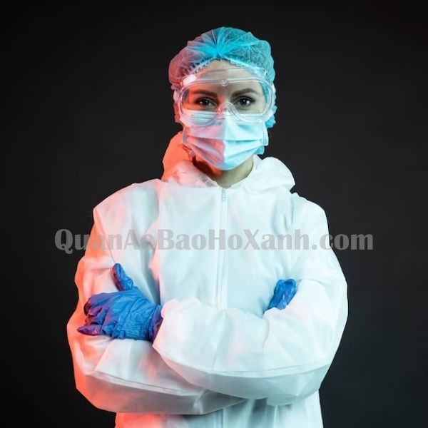 Quần Áo Bảo Hộ Y Tế Liền Thân Kín Từ Đầu Đến Chân May Theo Yêu Cầu 1 Quần Áo Bảo Hộ Chính Hãng