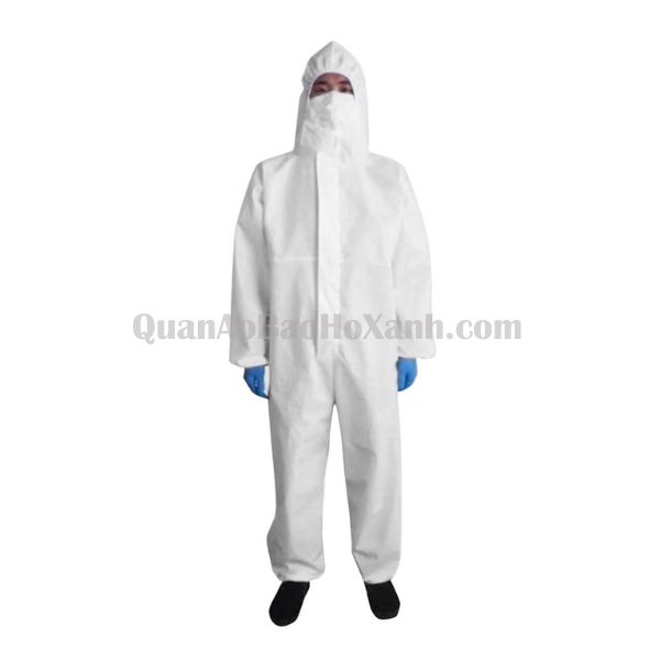 Áo Bảo Hộ Y Tế Vải Không Dệt PP Pangrim Liền Quần 1 Áo Bảo Hộ Y Tế