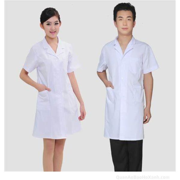 Áo Blouse Bác Sĩ Cộc Tay Cao Cấp Chất Lượng-QBVI00030 1 Áo blouse bác sĩ tay cộc cao cấp