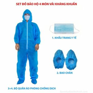 Đồ Bảo Hộ Y Tế MedCARE Set 4 Món Bảo Hộ Xanh