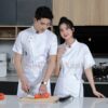 Đồng Phục Đầu Bếp Tay Ngắn Phong Cách Phương Đông - QADB00003 5 Đồng Phục Đầu Bếp Tay Ngắn Màu Trắng