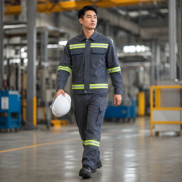Đồng Phục Bảo Hộ Nhân Viên Vệ Sinh Môi Trường Chống Thấm Nước Đi Mưa Nhẹ, Trượt Nước Nhanh - QDBH00226 3 Đồng Phục Bảo Hộ Nhân Viên Phản Quang